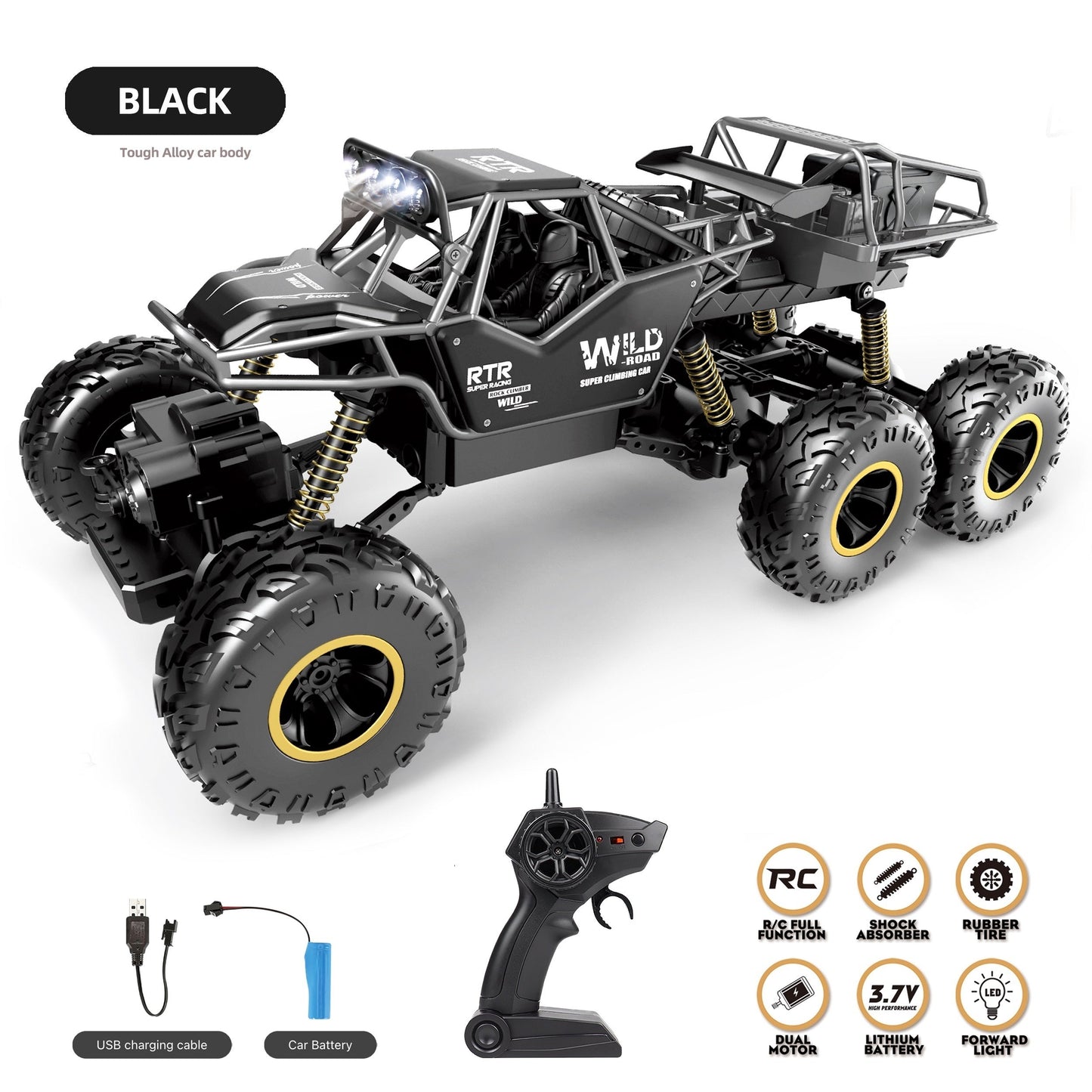 All-Terrain 6-Wheel RC Off-Road Car