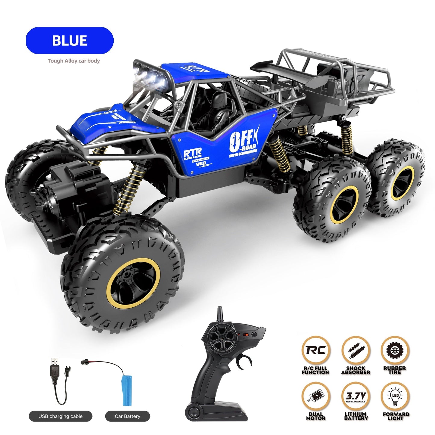 All-Terrain 6-Wheel RC Off-Road Car