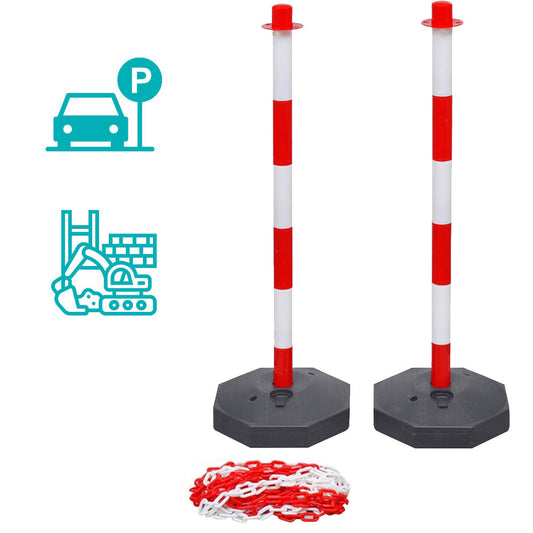 Dopravný stĺpik s reťazou, 4 ks
